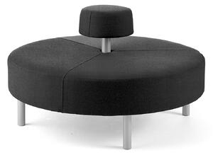 AJ Produkty Kulatá sedačka DOT, kruhové opěradlo, Ø 1300 mm, potah Repetto, šedočerná
