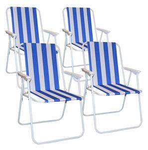Pruhovaná plážová židle, 4 ks