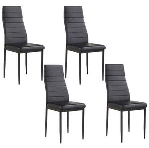 4 kusová sada jídelních židlí, černá