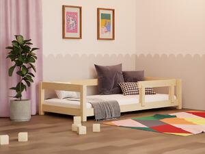 Dětská postel STUDY se zábranou - Transparentní vosková lazura matná, 120x200 cm, S jednou zábranou