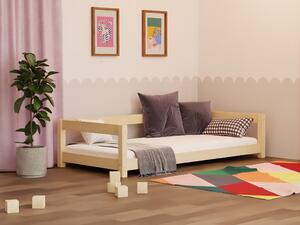 Dětská postel STUDY se zábranou - Nelakovaná, 90x180 cm, S otevřeným vstupem