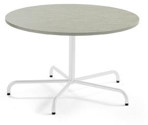 AJ Produkty Stůl PLURAL, Ø1200x720 mm, linoleum, šedá, bílá