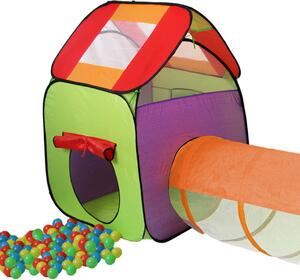 Stan a hrací domeček s tunelem, 200 ks míčků jako dárek