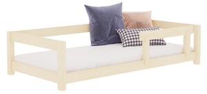 Dětská postel STUDY se zábranou - Nelakovaná, 80x160 cm, Se dvěma zábranami