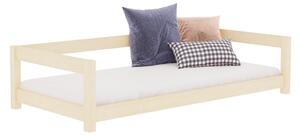 Dětská postel STUDY se zábranou - Nelakovaná, 80x160 cm, Se dvěma zábranami