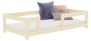 Dětská postel STUDY se zábranou - Nelakovaná, 90x190 cm, S otevřeným vstupem