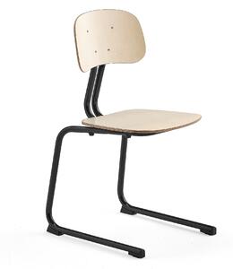 AJ Produkty Školní židle YNGVE, ližinová podnož, výška 460 mm, antracitově šedá/bříza