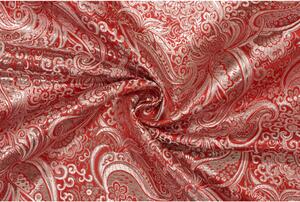 Brokát - Karmínově červený se sříbrným vzorováním