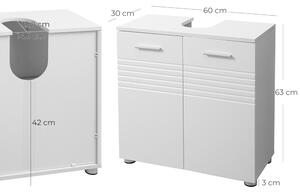 VASAGLE Koupelnová skříňka - bílá matná - 60x30x63 cm