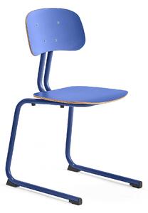 AJ Produkty Školní židle YNGVE, ližinová podnož, výška 460 mm, tmavě modrá/modrá