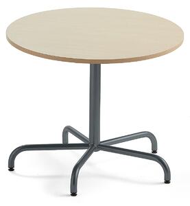 AJ Produkty Stůl PLURAL, Ø900x720 mm, HPL deska, bříza, antracitově šedá