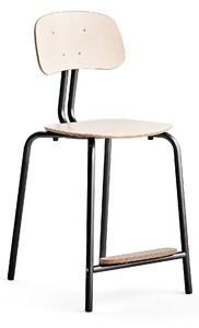 AJ Produkty Školní židle YNGVE, 4 nohy, výška 610 mm, antracitově šedá/bříza