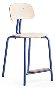AJ Produkty Školní židle YNGVE, 4 nohy, výška 610 mm, tmavě modrá/bříza