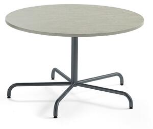 AJ Produkty Stůl PLURAL, Ø1200x720 mm, linoleum, šedá, antracitově šedá