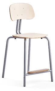 AJ Produkty Školní židle YNGVE, 4 nohy, výška 610 mm, stříbrná/bříza