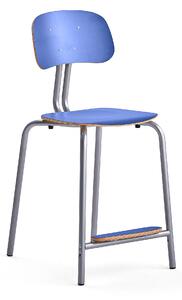 AJ Produkty Školní židle YNGVE, 4 nohy, výška 610 mm, stříbrná/modrá