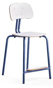 AJ Produkty Školní židle YNGVE, 4 nohy, výška 610 mm, tmavě modrá/bílá
