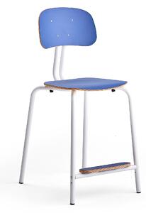AJ Produkty Školní židle YNGVE, 4 nohy, výška 610 mm, bílá/modrá