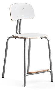 AJ Produkty Školní židle YNGVE, 4 nohy, výška 610 mm, stříbrná/bílá