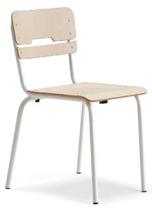 AJ Produkty Školní židle SCIENTIA, sedák 390x390 mm, výška 460 mm, bílá/bříza