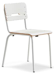 AJ Produkty Školní židle SCIENTIA, sedák 390x390 mm, výška 460 mm, bílá/bílá