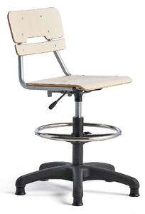 AJ Produkty Otočná židle LEGERE, malý sedák, s kluzáky, nastavitelná výška 500-690 mm, bříza