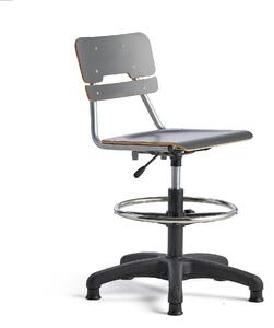 AJ Produkty Otočná židle LEGERE, malý sedák, s kluzáky, nastavitelná výška 500-690 mm, antracitově šedá