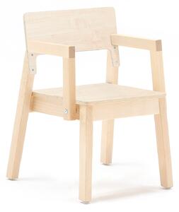 AJ Produkty Dětská židle LOVE, s područkami, výška 350 mm, bříza, bříza