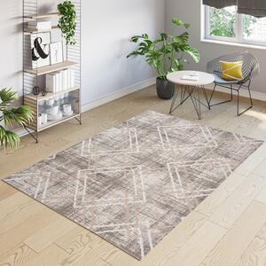 Makro Abra Moderní kusový koberec TROYA V454E krémový hnědý Rozměr: 120x170 cm