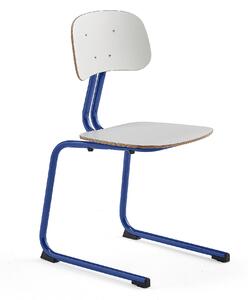 AJ Produkty Školní židle YNGVE, ližinová podnož, výška 460 mm, tmavě modrá/bílá