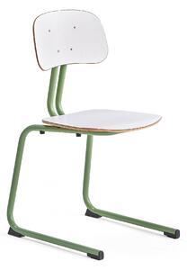 AJ Produkty Školní židle YNGVE, ližinová podnož, výška 460 mm, zelená/bílá