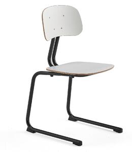 AJ Produkty Školní židle YNGVE, ližinová podnož, výška 460 mm, antracitově šedá/bílá