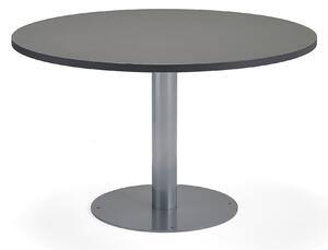 AJ Produkty Stůl GATHER, Ø 900x720 mm, HPL laminát, stříbrná, antracitově šedá