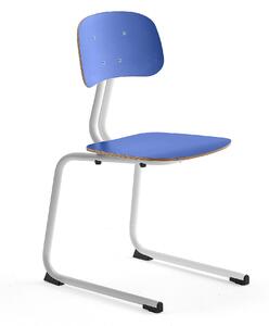 AJ Produkty Školní židle YNGVE, ližinová podnož, výška 460 mm, bílá/modrá