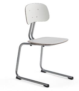 AJ Produkty Školní židle YNGVE, ližinová podnož, výška 460 mm, stříbrná/bílá