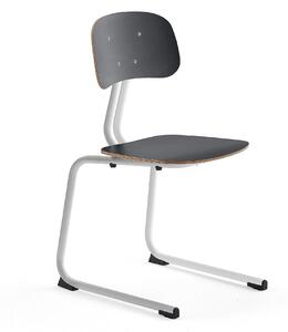AJ Produkty Školní židle YNGVE, ližinová podnož, výška 460 mm, bílá/antracitově šedá