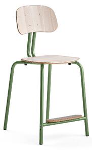 AJ Produkty Školní židle YNGVE, 4 nohy, výška 610 mm, zelená/jasan