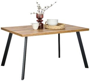 JÍDELNÍ STŮL, černá, barvy dubu, 140/90/76 cm Hom`in