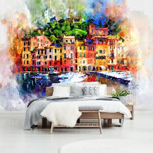 Fototapeta - Město - malované akvarely (152,5x104 cm)