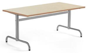 AJ Produkty Stůl PLURAL, 1400x700x600 mm, linoleum, béžová, stříbrná
