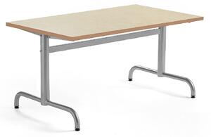 AJ Produkty Stůl PLURAL, 1200x700x600 mm, linoleum, béžová, stříbrná