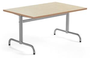 AJ Produkty Stůl PLURAL, 1200x800x600 mm, linoleum, béžová, stříbrná