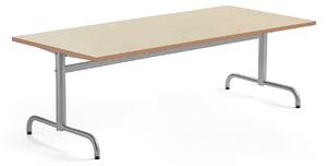 AJ Produkty Stůl PLURAL, 1600x800x600 mm, linoleum, béžová, stříbrná