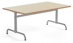 AJ Produkty Stůl PLURAL, 1400x800x600 mm, linoleum, béžová, stříbrná