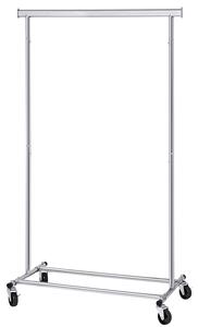 SONGMICS Chromový pojízdný věšák - stříbrná - 132x45,4x160 cm