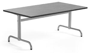 AJ Produkty Stůl PLURAL, 1400x800x600 mm, linoleum, tmavě šedá, stříbrná