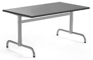 AJ Produkty Stůl PLURAL, 1200x700x600 mm, linoleum, tmavě šedá, stříbrná