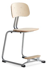 AJ Produkty Školní židle YNGVE, ližinová podnož, výška 500 mm, stříbrná/bříza