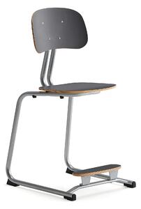 AJ Produkty Školní židle YNGVE, ližinová podnož, výška 500 mm, stříbrná/antracitově šedá