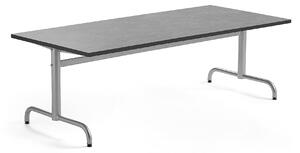 AJ Produkty Stůl PLURAL, 1600x800x600 mm, linoleum, tmavě šedá, stříbrná